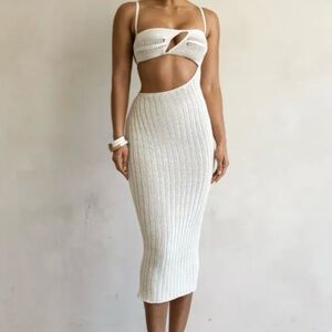 JLUXLABEL White Cutout Midi Dress